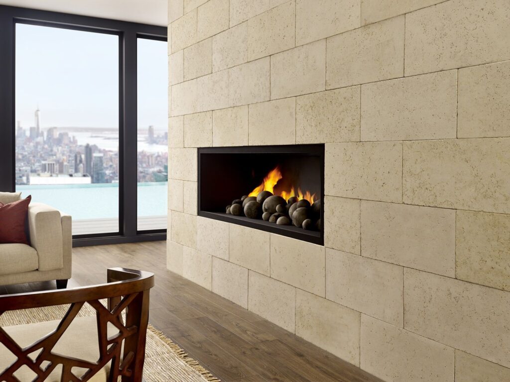 Oamaru Stone Fireplace modern