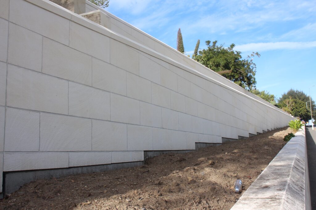 Oamaru Stone Retaining Wall